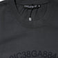 Gray Logo Graphic Cotton Crew Neck T-shirt