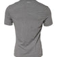 Gray Crew Neck Short Sleeves Underwear T-shirt