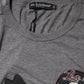 Gray #DGFamily Cotton Crew Neck T-shirt