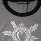 Gray Sacred Heart Cotton Crew Neck T-shirt