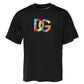 Black DG Logo Print Cotton Crew Neck T-shirt