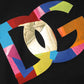 Black DG Logo Print Cotton Crew Neck T-shirt