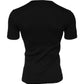 Black Cotton Knit Crew Neck Henley T-shirt