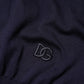 Dark Blue Silk Crew Neck Short Sleeves T-shirt