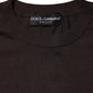 Brown Silk Crew Neck Short Sleeves T-shirt