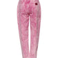 Pink Tie Dye High Waist Tapered Denim Jeans