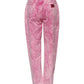Pink Tie Dye High Waist Tapered Denim Jeans
