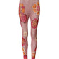 Pink Floral Leggings Stretch Waist Pants