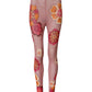 Pink Floral Leggings Stretch Waist Pants
