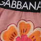 Pink Floral Leggings Stretch Waist Pants