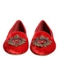 Red Velvet DG Heart Loafers Flats Shoes