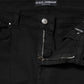 Black Cotton Skinny Mid Waist Denim Jeans