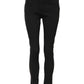 Black Cotton Skinny Mid Waist Denim Jeans