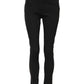 Black Cotton Skinny Mid Waist Denim Jeans