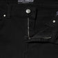 Black Cotton Skinny Mid Waist Denim Jeans