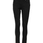 Black Cotton Skinny Mid Waist Denim Jeans