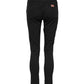 Black Cotton Skinny Mid Waist Denim Jeans