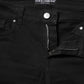 Black Cotton Skinny Mid Waist Denim Jeans