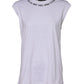 White Cotton Sleeveless Printed Tank T-shirt