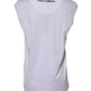 White Cotton Sleeveless Printed Tank T-shirt