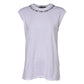 White Cotton Sleeveless Printed Tank T-shirt