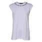 White Cotton Sleeveless Printed Tank T-shirt
