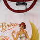 White Bring Me To The Moon Pin Up T-shirt Top
