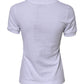 White Cotton DG Logo Embroidery Top T-shirt