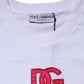 White Cotton DG Logo Embroidery Top T-shirt