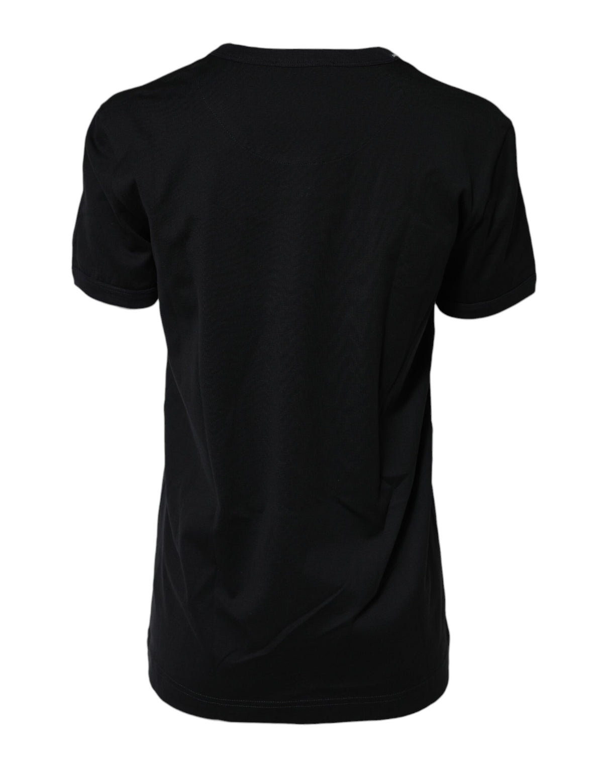 Black Cotton DG Print Short Sleeve Top T-shirt