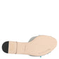 Silver Blue Leather Bead Embellish Slide Shoes