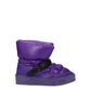 Purple Polyester Ankle Boots