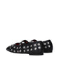 Black Leather Ballet Flats