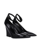 Black Leather Platforms Pumps