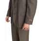 Brown Single Breasted Wool Suit