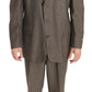 Brown Single Breasted Wool Suit