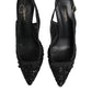 Black Tulle Ricamo Heels Slingbacks Shoes