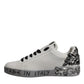 White Crystal Logo Portofino Sneakers Shoes