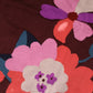 Maroon Floral Silk Crew Neck Blouse Top