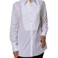 White Cotton Collared Long Sleeves Shirt Top