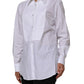White Cotton Collared Long Sleeves Shirt Top
