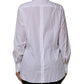 White Cotton Collared Long Sleeves Shirt Top