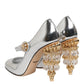 Silver Chandelier Sculpted Heel Mary Jane Pump Shoes