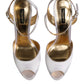 White Satin Platform Heels Sandals Shoes