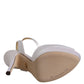 White Satin Platform Heels Sandals Shoes
