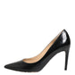 Black Calf Leather Stiletto Heels Pumps Shoes