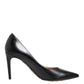 Black Calf Leather Stiletto Heels Pumps Shoes