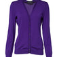Purple Wool Knit V-neck Cardigan Sweater