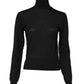 Black Cashmere Turtleneck Pullover Sweater