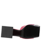 Pink Open Toe Block Heel Mules Sandals Shoes